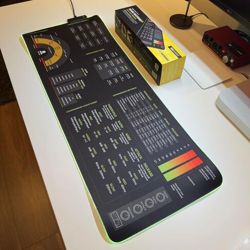 لوحة ماوس ورقية للمزج والإتقان - 35×25 سم (13.8×9.8") و80×30 سم (31.5×11.8") - سجادة مكتب استوديو لمنتجي الموسيقى ودي جي والمهندسين - نسخة LED متاحة in Kuwait