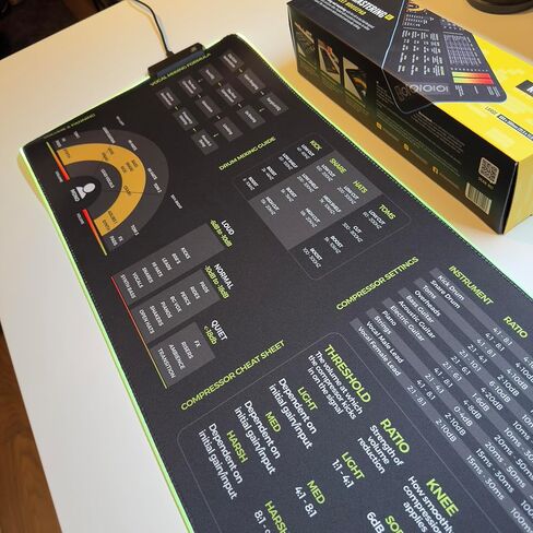 لوحة ماوس ورقية للمزج والإتقان - 35×25 سم (13.8×9.8") و80×30 سم (31.5×11.8") - سجادة مكتب استوديو لمنتجي الموسيقى ودي جي والمهندسين - نسخة LED متاحة in Kuwait