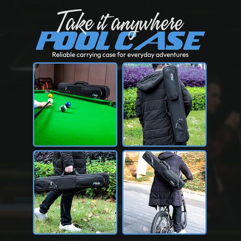 Obsidian Carbon Fiber Pool Cue Stick 57" Billiard Cue Sticks Professional Low Deflection Pool Sticks with 12.5mm Tip, Microfiber Cloth, Gloves, Pool Cue Case & Pool Cue Chalk for Adults in Saudi Arabia