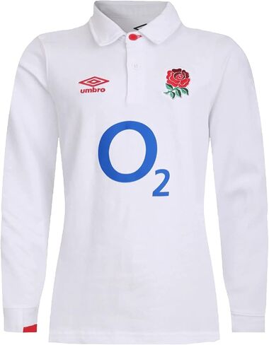 Umbro England RFU Women's Classic Long Sleeve Rugby Jersey, White in Saudi Arabia