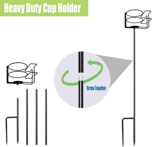 Outdoor Cup Holders Beach Metal Drink and Phone Holder,Portable Heavy Duty 4-Piece Beer & Beverage Stakes Set,Suitable for Oudoors Activitie,Camping & Picnics,Yard Party,Holds Cans,Bottles & Cups in Saudi Arabia