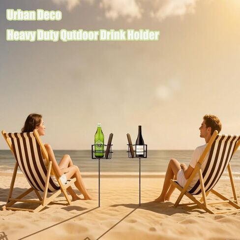 Outdoor Cup Holders Beach Metal Drink and Phone Holder,Portable Heavy Duty 4-Piece Beer & Beverage Stakes Set,Suitable for Oudoors Activitie,Camping & Picnics,Yard Party,Holds Cans,Bottles & Cups in Saudi Arabia