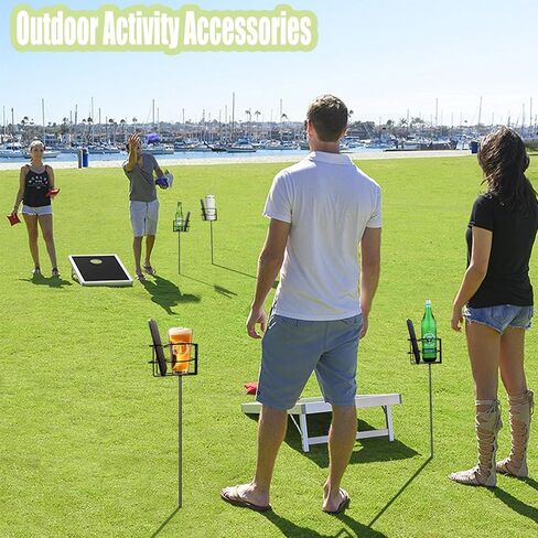 Outdoor Cup Holders Beach Metal Drink and Phone Holder,Portable Heavy Duty 4-Piece Beer & Beverage Stakes Set,Suitable for Oudoors Activitie,Camping & Picnics,Yard Party,Holds Cans,Bottles & Cups in Saudi Arabia
