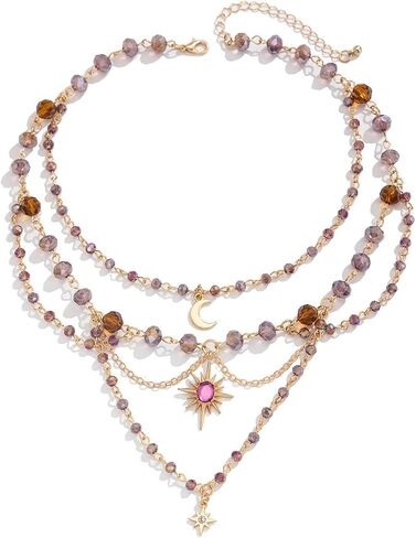 Rapunz Sun Necklace for Women Tangled Necklace Gold Sun Necklaces Opal Pendant Neckalces Healing Crystal Necklaces Christmas Trendy Jewelry in Saudi Arabia
