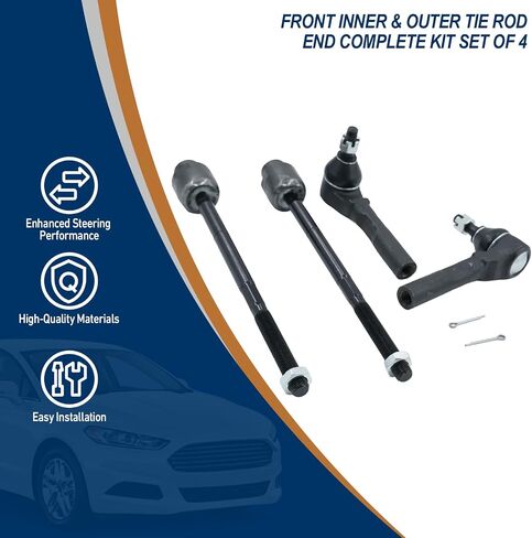 4PCS Front Inner & Outer Tie Rod End Kit for Kia Sedona 2006-2014, Hyundai Entourage 2007-2009 Replace# EV800299 ES800371 ES800372 in Saudi Arabia