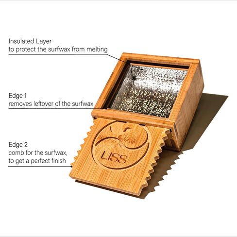 LISS Premium Accessorie Bundle with Insulated Surf Wax Box and Surfboard Fin Removal - Sand Remover Bristle Brush in Saudi Arabia