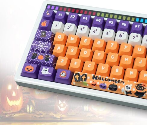 Gray to Black Gradient PBT Keycaps - Cherry Profile Double Shot Shine Through Key caps Set for Mechanical Keyboard (135 Keys) - Smoky Gray to Black Transition, RGB Compatible。 in Saudi Arabia