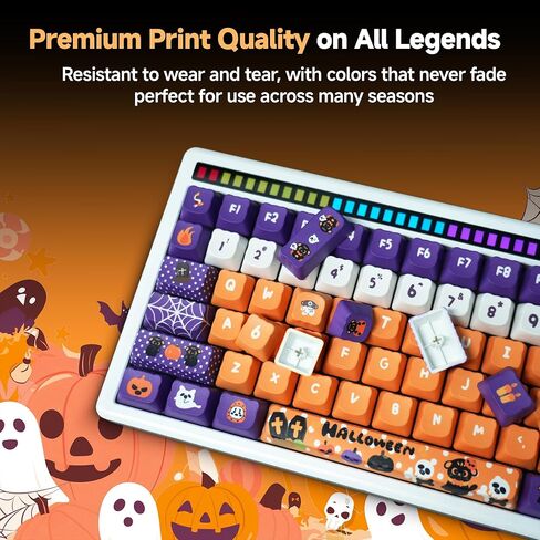 Gray to Black Gradient PBT Keycaps - Cherry Profile Double Shot Shine Through Key caps Set for Mechanical Keyboard (135 Keys) - Smoky Gray to Black Transition, RGB Compatible。 in Saudi Arabia