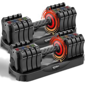 مجموعة دمبل قابلة للتعديل مكونة من قطعتين، مجموعة دمبل بوزن قابل للتعديل بوزن 25 رطل، 5 في 1 أوزان مجانية مع مقبض مضاد للانزلاق للصالة الرياضية المنزلية، تدريب قوة الجسم بالكامل (رجال ونساء) in Kuwait