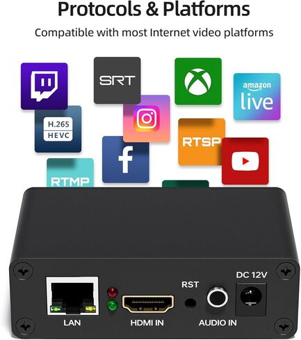 USB IP to HDMI HD Video Decoder- H.265/H.264 IP Camera & Streaming Mini Decoder for SRT/HTTP/RTSP/RTMP/M3U8/FLV/UDP,Support YouTube/Facebook/Twitter/Ig, LCD Display & Broadcast Platform in Kuwait