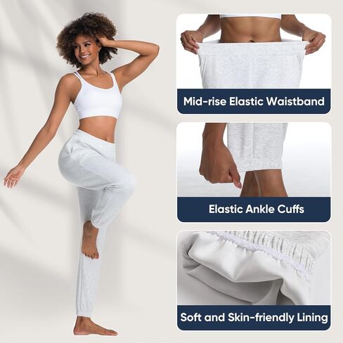MERIDIANA Multi-Pack Women's Fleecy Fabric Jogger Lightweight Warmth Cozy Softness Breathable Wide Leg Casual Travel Pants in Saudi Arabia