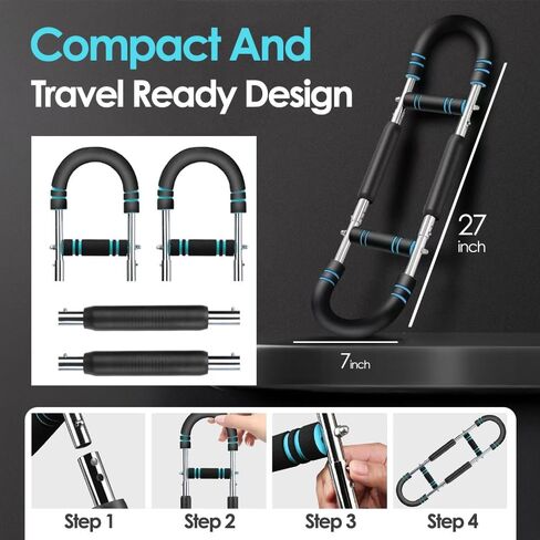 Adjustable Power Twister Arm Trainer (60–110 lbs) – Heavy-Duty Alloy Steel Chest, Arm & Shoulder Workout Bar for Men & Women, Portable Home Gym Strength Equipment with Non-Slip Grip & Storage Bag in Saudi Arabia