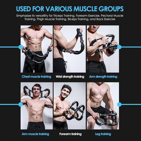 Adjustable Power Twister Arm Trainer (60–110 lbs) – Heavy-Duty Alloy Steel Chest, Arm & Shoulder Workout Bar for Men & Women, Portable Home Gym Strength Equipment with Non-Slip Grip & Storage Bag in Saudi Arabia
