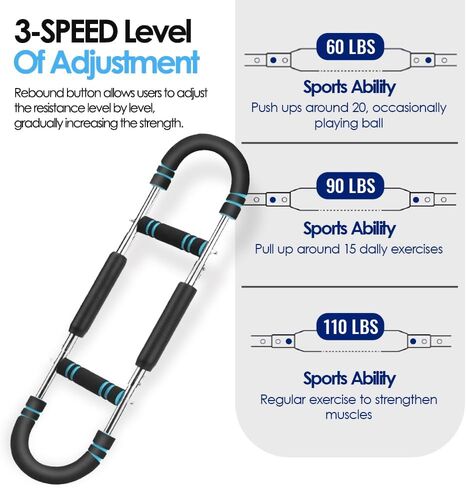 Adjustable Power Twister Arm Trainer (60–110 lbs) – Heavy-Duty Alloy Steel Chest, Arm & Shoulder Workout Bar for Men & Women, Portable Home Gym Strength Equipment with Non-Slip Grip & Storage Bag in Saudi Arabia
