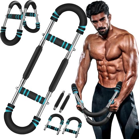 Twister Arm Trainer, Adjustable 3 Resistance Levels 60-100 lbs, Chest & Arm Workout Equipment for Men & Women, Power Twister Bar, Workout Tool in Saudi Arabia