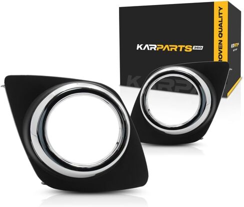 For Toyota RAV4 Fog Light Cover 2009 10 11 2012 Driver and Passenger Side Pair/Set | Black/Chrome | w/Fog Light Hole | Base/Sport Model | DOT Certified | TO1038129, TO1039129 | 521280R010, 521270R010 in Saudi Arabia