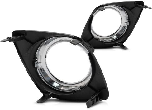 For Toyota RAV4 Fog Light Cover 2009 10 11 2012 Driver and Passenger Side Pair/Set | Black/Chrome | w/Fog Light Hole | Base/Sport Model | DOT Certified | TO1038129, TO1039129 | 521280R010, 521270R010 in Saudi Arabia