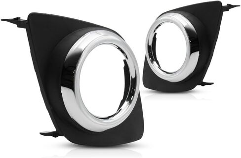 For Toyota RAV4 Fog Light Cover 2009 10 11 2012 Driver and Passenger Side Pair/Set | Black/Chrome | w/Fog Light Hole | Base/Sport Model | DOT Certified | TO1038129, TO1039129 | 521280R010, 521270R010 in Saudi Arabia