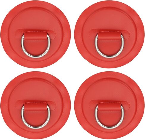 PATIKIL 3.1" Paddle Board D Rings, 4 Pcs Stainless Steel D-Ring PVC Patch Pad No Glue Include for Raft Kayak Inflatable Boat Surfboard, Black in Saudi Arabia