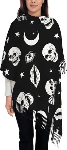 IBILIU Oversize Scarf for Women Delightful Doggies Bulldog Dog Scarf Tassel Scarves Fall Winter Shawl Wraps in Kuwait