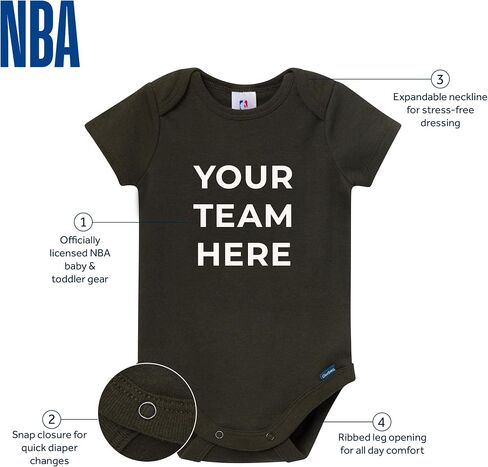 مجموعة من قطعتين من ملابس Gerber للأطفال من الجنسين NBA Team بأكمام قصيرة، Oklahoma City Thunder، 3-6 أشهر in Saudi Arabia