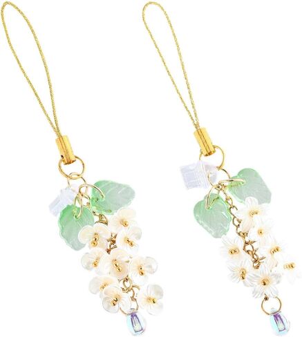 Sunnyclue 1 مربع 7 PCS سحر الهاتف مجموعة الغبار سحر الهاتف المحمول سحر زهرة زهرة سحر الهاتف الزجاج بيرل حزام الهاتف سحر مضادات الغبار للنساء البالغات ميناء ميناء ميناء in Saudi Arabia
