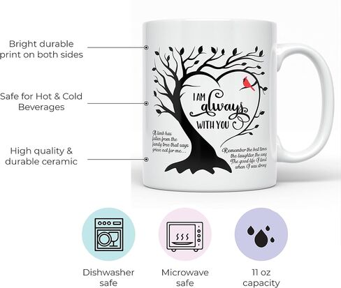 YouNique Designs Condolence Mug, 11 Ounces, Sympathy Cup, Memorial Coffee Mug for Loss of Mother, Father, Husband, Grief Mug, Bereavement Coffee Mug, Loss of Pet Sympathy Cup (Black Handle) in Saudi Arabia
