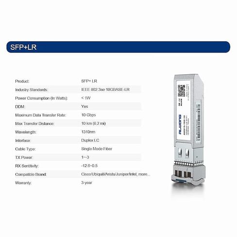 1000Base-T SFP Copper Transceiver, 1.25G SFP to RJ45 Ethernet Module, Up to 100m, for Ubiquiti UniFi UF-RJ45-1G, Meraki MA-SFP-1GB-TX, Mikrotik, TP-Link, Intel and More, 1 Pack in Kuwait