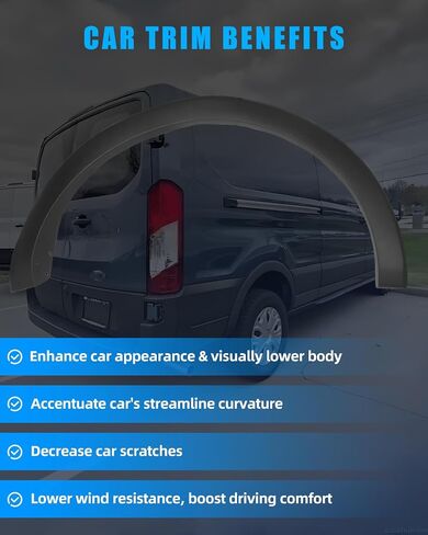 Rear Left Driver Side Door Fender Flare Molding Trim, Wheel Arch Panel Cover for 2015-2023 Transit 150 250 350, [Durable & Sturdy] Wheel Fender Trim Molding Replace FO1790121, CK4Z61280K97AC in Saudi Arabia