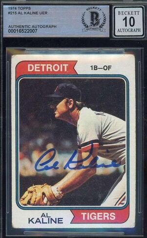 Al Kaline Gem Mint 10 Beckett BAS Signed 1974 Topps Autograph - Baseball Slabbed Autographed Cards in Saudi Arabia