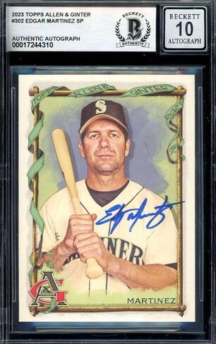 Edgar Martinez Gem Mint 10 Beckett BAS موقعة 2023 Topps Allen & Ginter Auto - بطاقات البيسبول الموقعة in Saudi Arabia