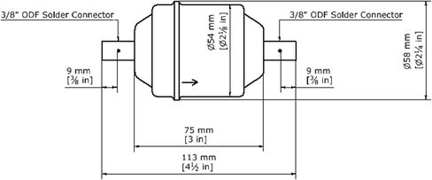 Danfoss ELIMINATOR 023Z5023 DCL 083S Hermetic Liquid Line Refrigerant AC Filter Drier, 3/8-inch Sweat Copper Connection, Solid Core Size 8 cu.in. in Saudi Arabia