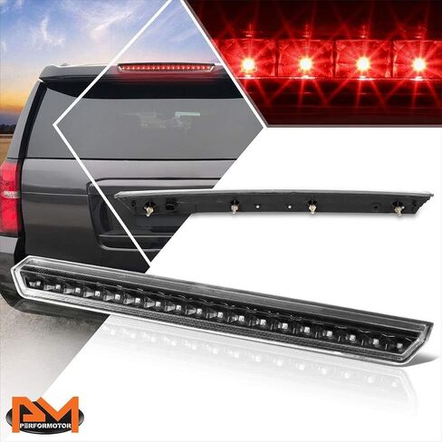 PM PRESTOR FULL LED 3RD Third Brake Lights High Mount Stop Lamps متوافقة مع Chevy Suburban Tahoe 15-20 ، عدسة حمراء in Saudi Arabia