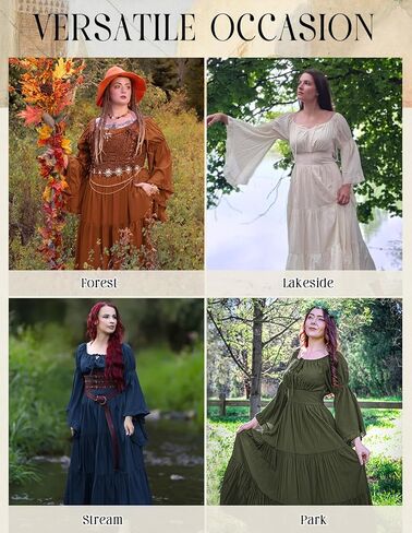 قرمزي الظلام عصر النهضة ملابس النساء قبالة الكتف الطويل جرس الأكمام من العصور الوسطى in Kuwait