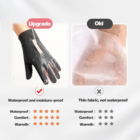 JAYIKA Men Warm Cycling Gloves Black, Waterproof Anti-Slip Warm Lining Touchscreen Gloves for Cold Weather Cycling Driving Hiking Running Ski in Saudi Arabia