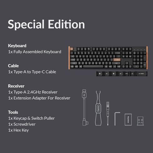 Keychron K10 HE Hall Effect Keyboard Wireless, Magnetic Switch Hot Swappable, Adjustable Actuation Rapid Trigger Mode with Aluminum + Wood Frame, Full-Size Custom RGB for Mac Windows Linux - Black in Saudi Arabia