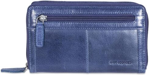 Jack Georges Voyager Large Zip-Around Travel Wallet #7724 (Black) in Saudi Arabia