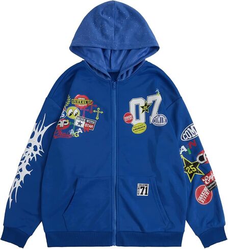 هوديس سولي هوكس للرجال الضخمة y2k zip up long leave sweatshirt stack in Saudi Arabia