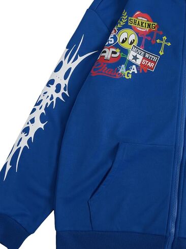 هوديس سولي هوكس للرجال الضخمة y2k zip up long leave sweatshirt stack in Saudi Arabia
