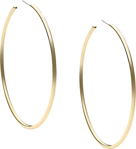 Michael Kors Women's Gold-Tone Brass Logo Hoop Earrings (Model: MKJ8172710) in Saudi Arabia