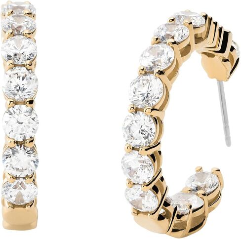 Michael Kors Women's Gold-Tone Brass Logo Hoop Earrings (Model: MKJ8172710) in Saudi Arabia