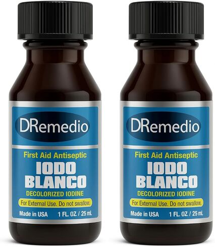 Iodo Blanco 2% (YODO Blanco), Decolorized Iodine First Aid Antiseptic, 1 fl oz (29 ml) in Saudi Arabia
