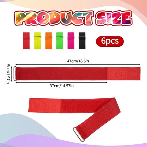 6 Pcs Three 3 Legged Races Bands Colorful Elastic Rope Firm Elastic Bands Races Band for Adults Outdoor Team Building Games in Saudi Arabia