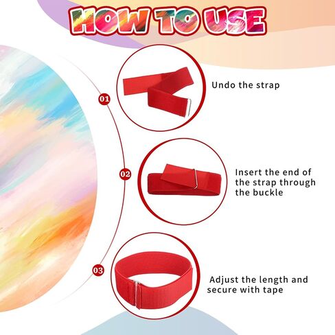 6 Pcs Three 3 Legged Races Bands Colorful Elastic Rope Firm Elastic Bands Races Band for Adults Outdoor Team Building Games in Saudi Arabia