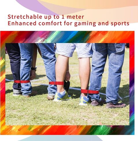 6 Pcs Three 3 Legged Races Bands Colorful Elastic Rope Firm Elastic Bands Races Band for Adults Outdoor Team Building Games in Saudi Arabia