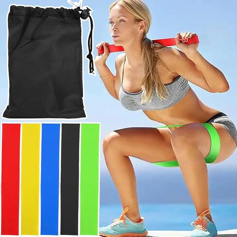 5pcs/Set Colorful Exercise Resistance Bands for Woman Man Exercise Bands for Legs and Butt Fitness and Home Workout,60 * 5cm in Saudi Arabia