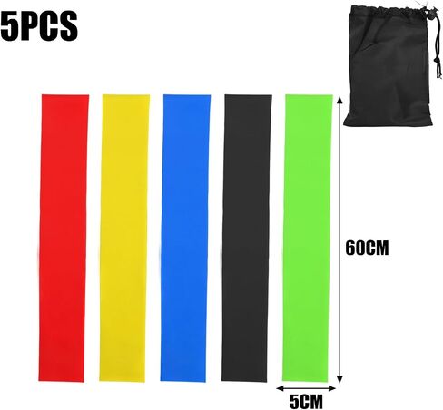 5pcs/Set Colorful Exercise Resistance Bands for Woman Man Exercise Bands for Legs and Butt Fitness and Home Workout,60 * 5cm in Saudi Arabia