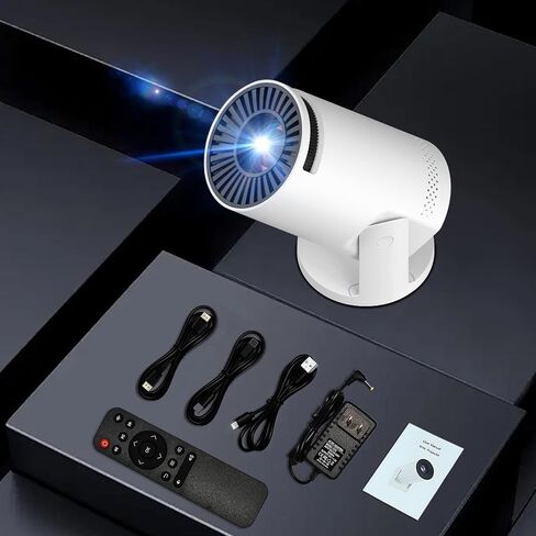 Wireless Mini Projector with WIFI 6 and Bluetooth, 4K 1080P Support Portable Projector 180° Rotatable. 17"-130" Screen Video Projector. Compatible for Smartphone, Laptop, PC(Q5 mate) in Saudi Arabia