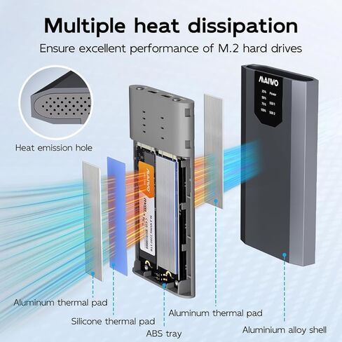 Maiwo Dual M.2 NVME SSD العلبة مع 4 غارات ، M.2 NVME PCIE RAID SPENGUST in Kuwait