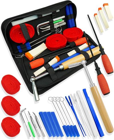 23 Pcs Professional Piano Tuning Kit, Piano Tuner Tool Set with Piano Tuning Hammer/Tuning Wrench, Wrench Fastener, Tuning Mute and Portable Case for Beginners in Saudi Arabia